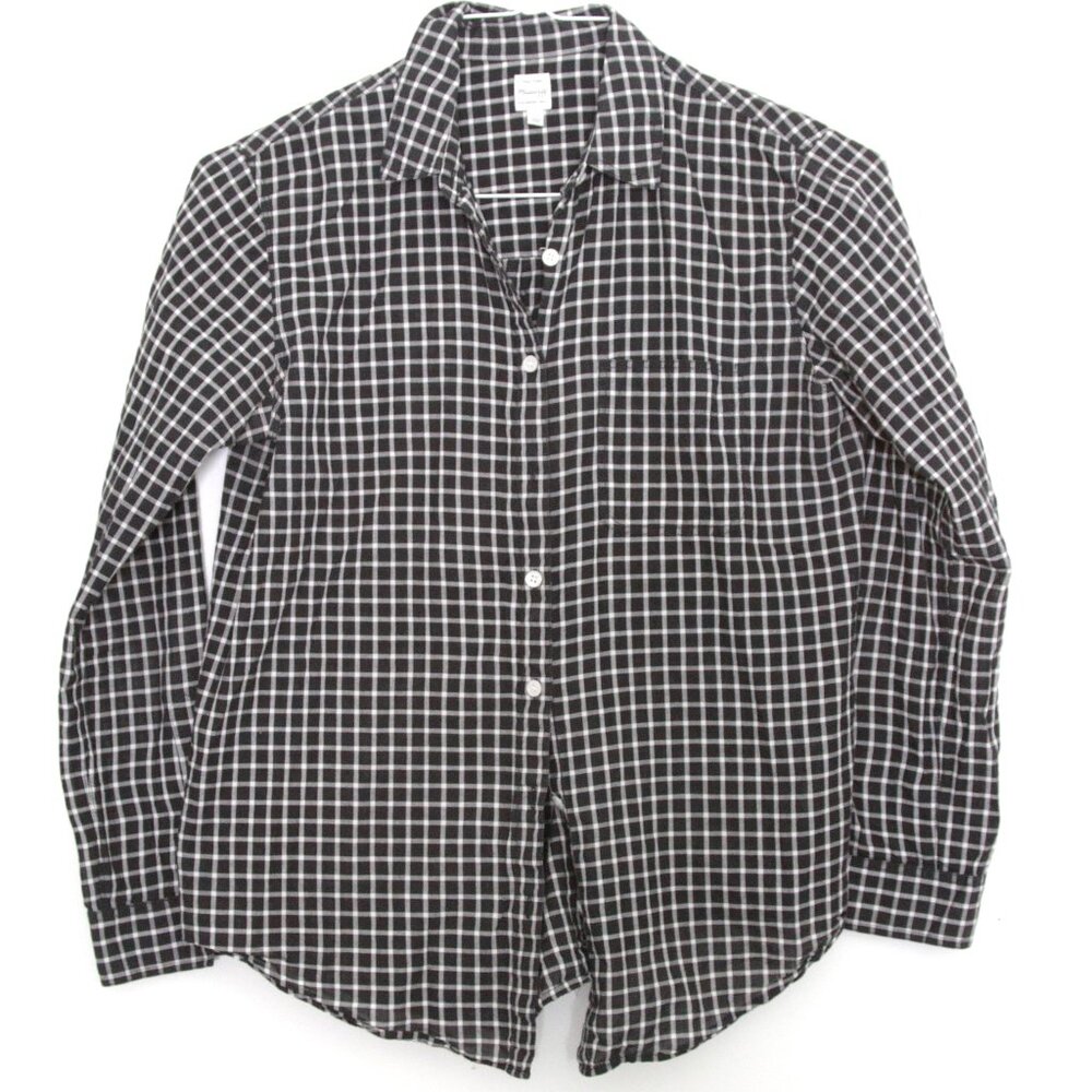 Madewell Button Up Black and White Checked Shirt